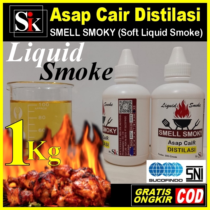 

ASAP CAIR MAKANAN liquid smoke food grade SMELL SMOKY Perasa makanan Distilasi & Natural 1000 Gram 1 KG KILO food grade ACD ACN SIK