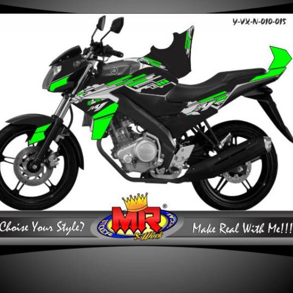 Decal Premium New Vixion NVL hitam hijau Stiker Sticker semi full terlaris 04 spec A