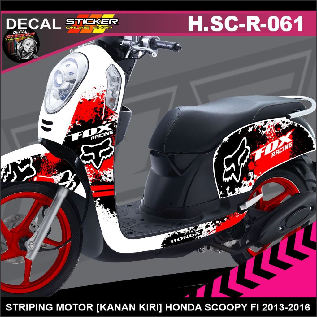 STIKER MOTOR HONDA SCOOPY 2013-2016 DECAL STRIPING VARIASI RACING MURAH KEREN