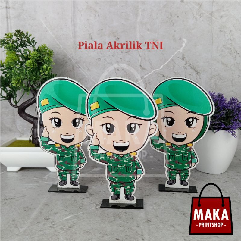 Piala Akrilik (Seragam TNI) Akrilik Saja - Piala Tentara - Hadiah Pacar - Plakat Murah - Plakat Akrilik Custom - Hadiah Kado
