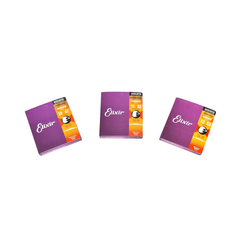 Senar Gitar Akustik Elektrik Senar String Merk Elixir Ukuran 0.09 0.10 0.11 0.12  1 Set Bonus Pick M