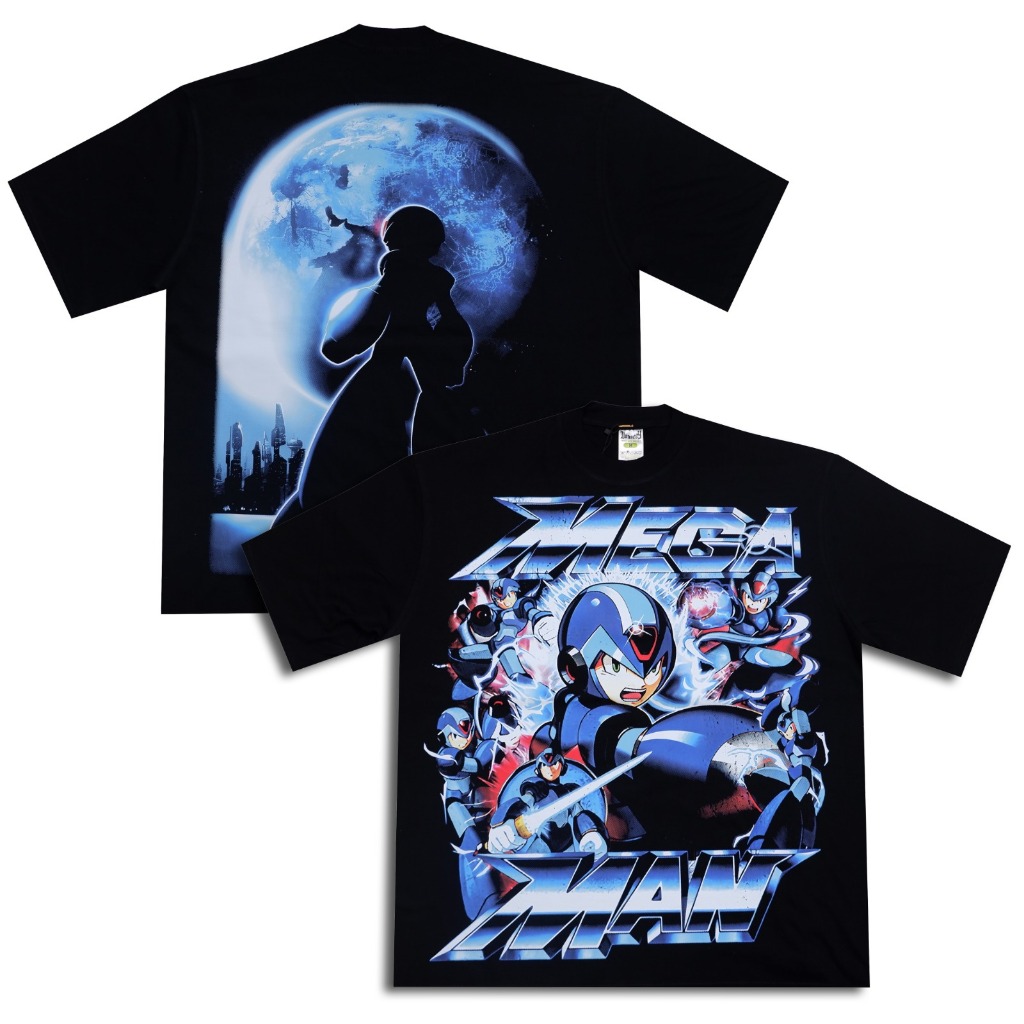 MEGAMAN MOVIE CARTOON FILM KAOS OVERSIZE TSHIRT COMBED