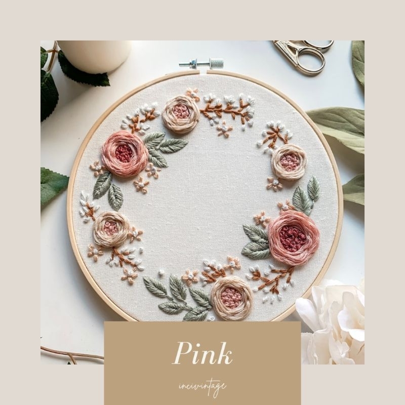 (20cm) Embroidery Kit / Paket Sulam Lengkap dengan Pola Pemula / Paket Sulam Tangan / DIY Menyulam K
