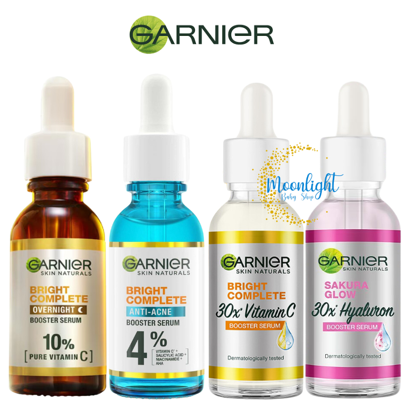 Garnier Serum Sakura Glow - Anti Acne - Vitamin C Bright Complete Overnight 7.5ml Sachet 15ml