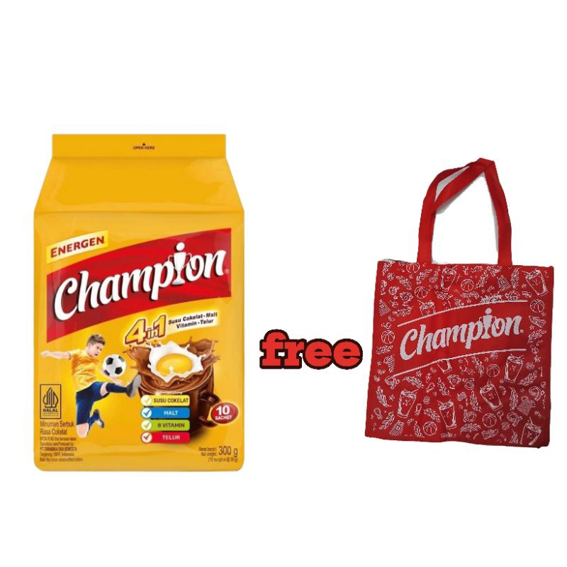 

Energen Champion chocolate Bag 10x35g pree tas