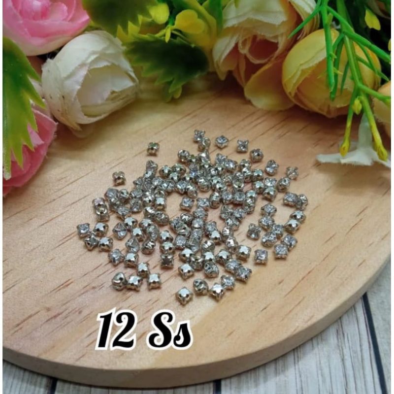 1 Gross Mutiara Bijian Diamon Bijian Permata Bijian Cangkang Hiasan Baju diamond bijian 12 ss, 14 ss