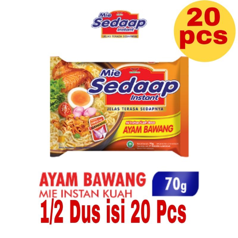 

Mie Sedaap Ayam Bawang 70 gr 1/2 Dus isi 20 pcs