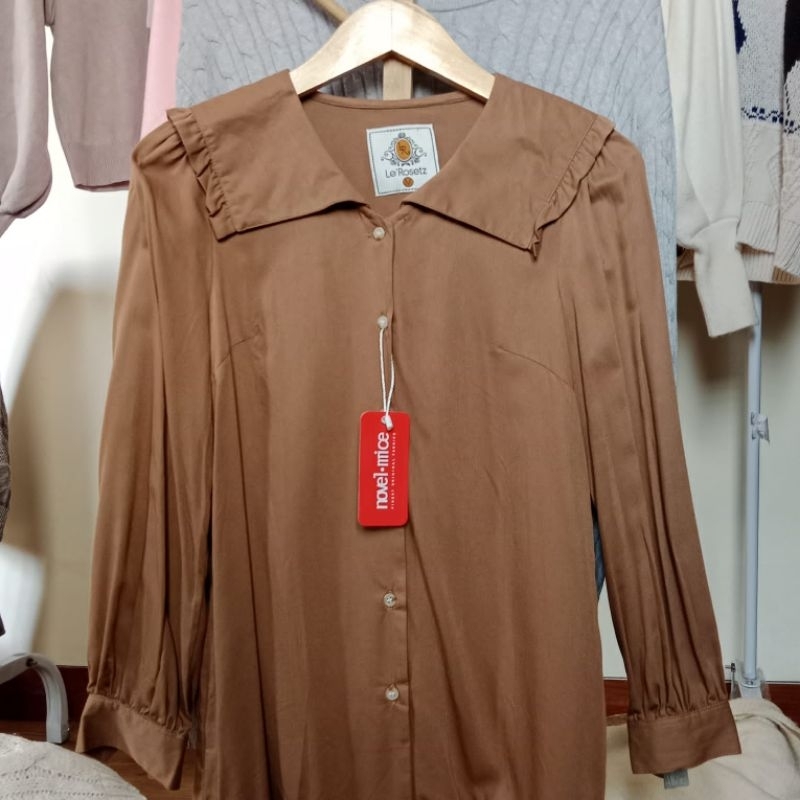 Blouse Sailor Khaki Rayon Twill by Le Rosetz