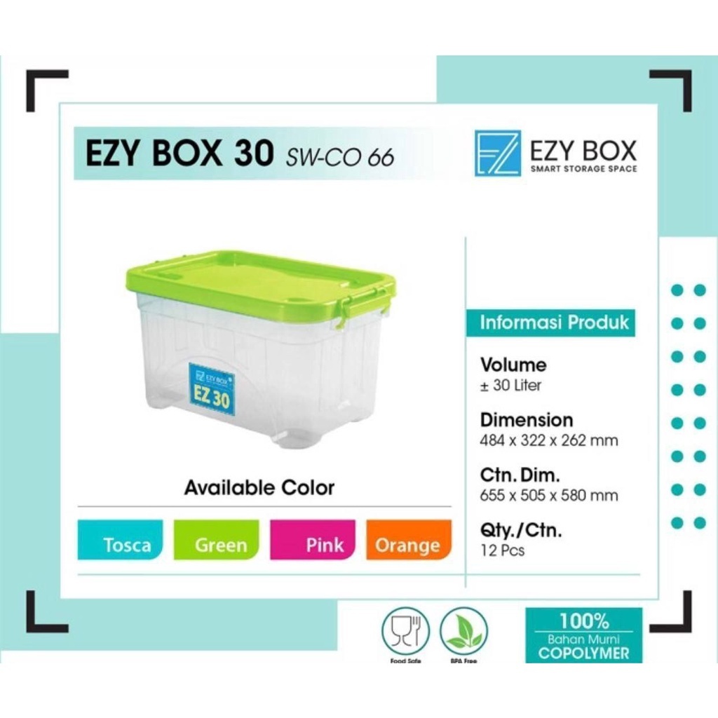 Container Box - Ezy Box 30 Liter - Box Penyimpanan - Box Container Ezy