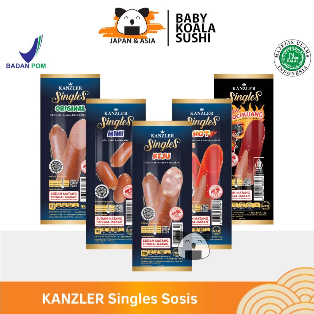 

KANZLER SINGLES Sosis 65 g Halal | Ori Keju Hot Gochujang