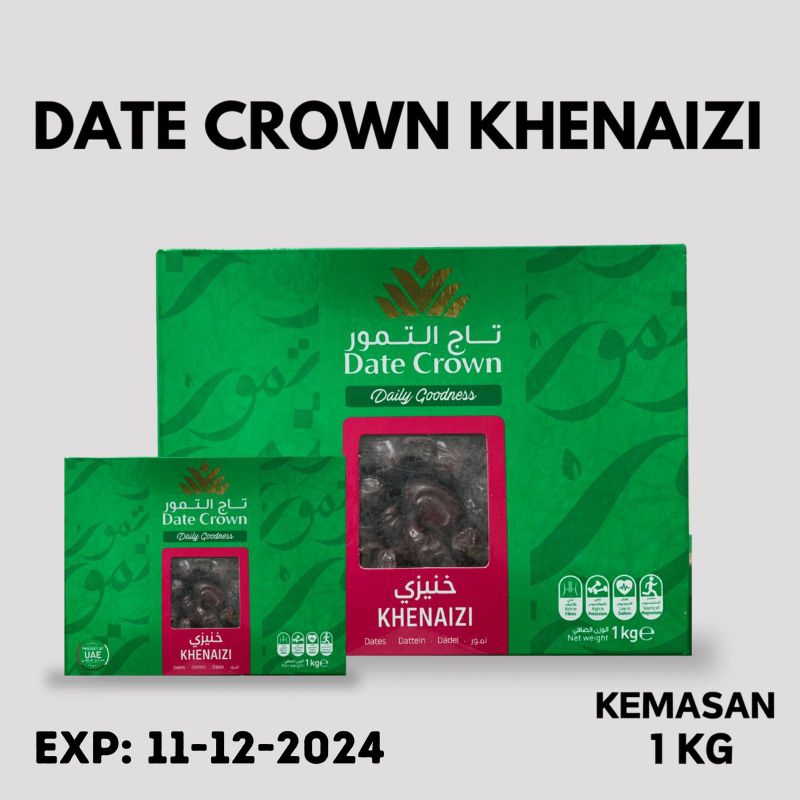 

Paket 2 Box Kurma Khenaizi Date Crown 1kg Premium Dates Korma Arab