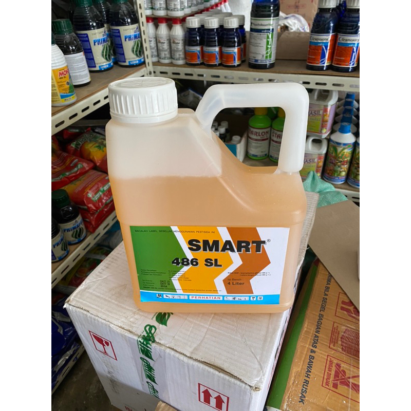 Herbisida SMART 486SL Racun Rumput Glifosat Sistemik Roundup 4L