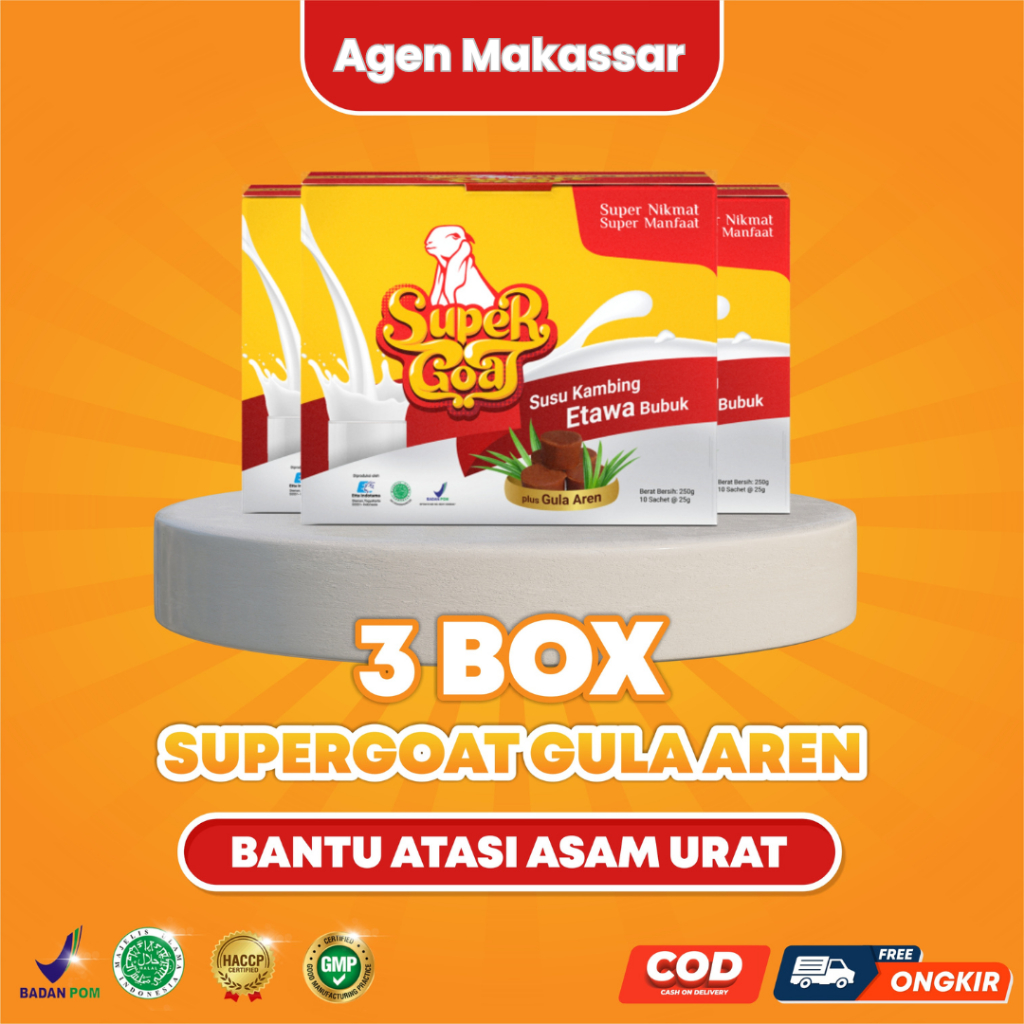 

Supergoat Susu Kambing Etawa Dengan Gula Aren Alami Paket 3 Box