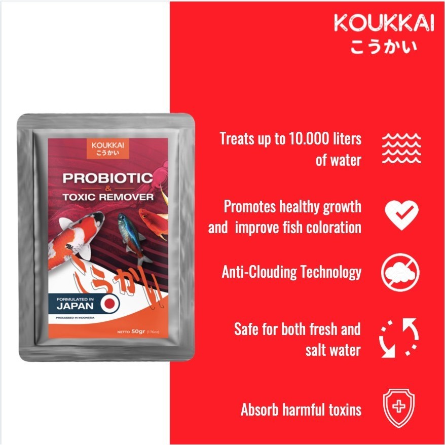 Probiotic & Toxic Remover Bakteri Penyerap Racun Air Obat Ikan KOUKKAI