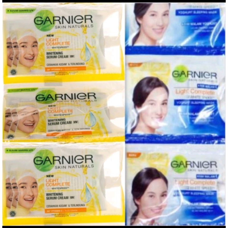GARNIER Bright Complete White Speed Sachet Day / Night Cream 7ml - Krim Siang / Malam