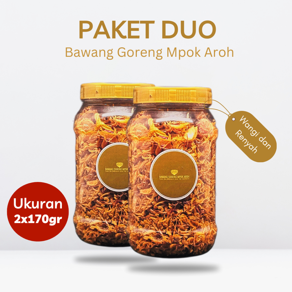 

Bawang Goreng Brebes Mpok Aroh - 170 Gram x 2 Unit