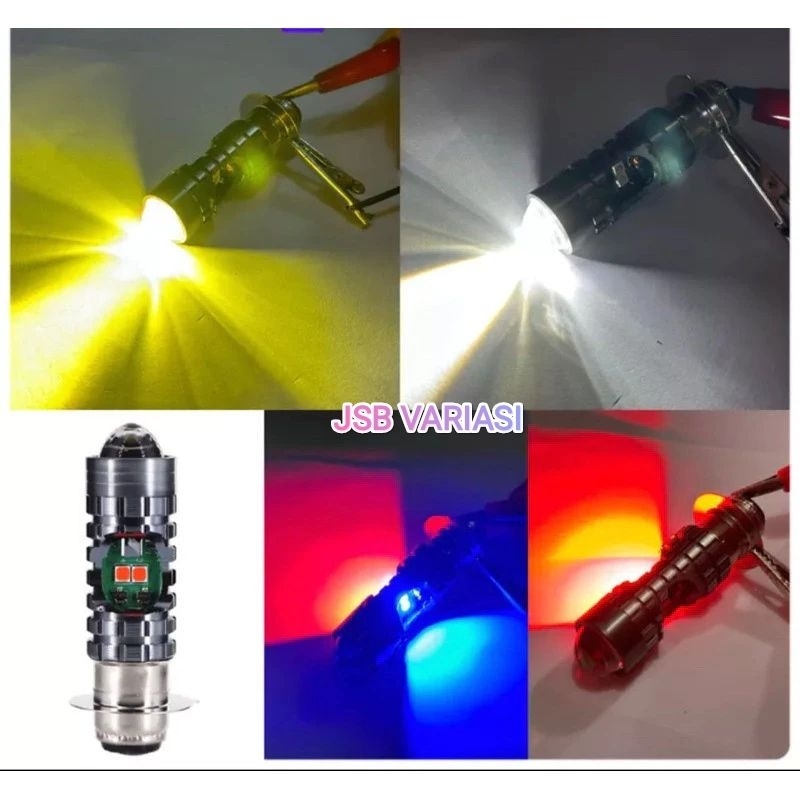 Lampu Utama Depan Motor Bebek Matic H6 Laser D3 Cahaya Dekat Putih Jauh Kuning Plus Senja Biru AC DC