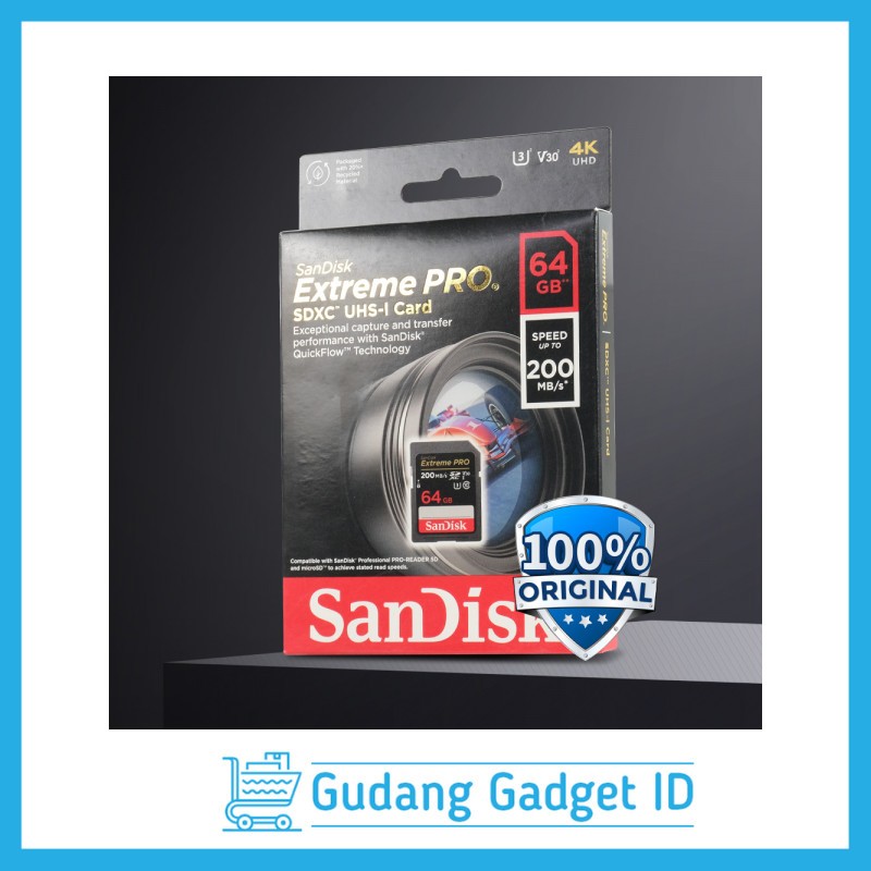 SanDisk Extreme PRO SD Card UHS-I Card U3 V30 100MB/s 200MB/s 64GB-SDSDXXU-064G - C6O4WAZ9