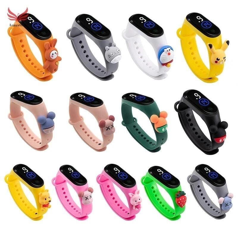 JAM TANGAN ANAK DIGITAL TAHAN AIR MOTIF KARTUN CEWK COWOK