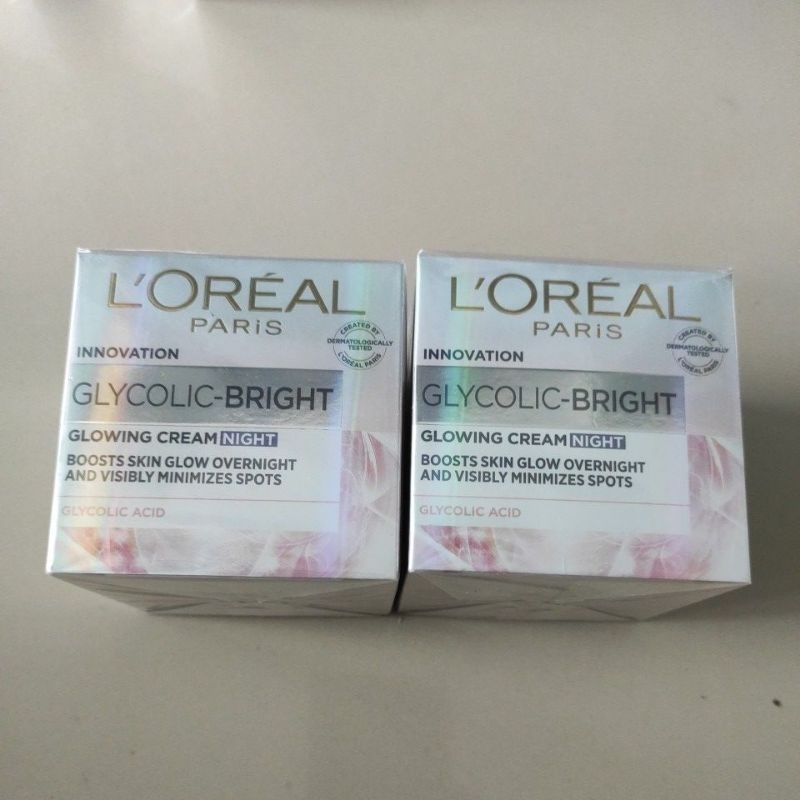 Glycolic Bright Glowing Night Cream - 50ml Brightening Krim Malam Loreal