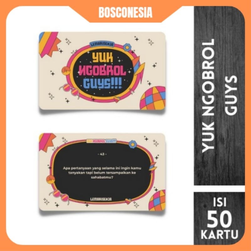 Kartu Permainan Obrolan Deep Talk Yuk Ngobrol Guys Lemari Senja