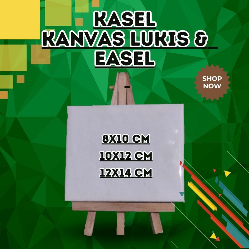 

kanvas lukis dan easel 8x10, 10x12, 12x14 cm polos murah