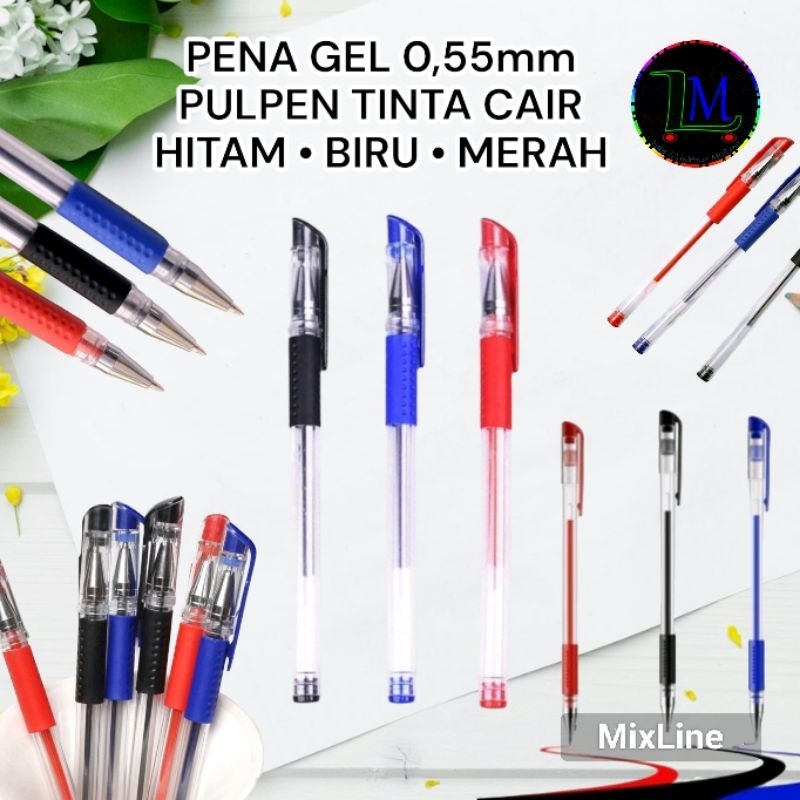 

Pulpen Gel 0.55mm Pena Tinta Cair Ballpoint