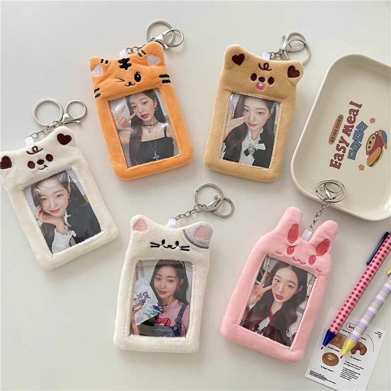 Tempat Kartu Mewah Korea Gaya INS/KPOP/Photocard Holder / PC Card Holder / Gantungan Kunci Boneka / 