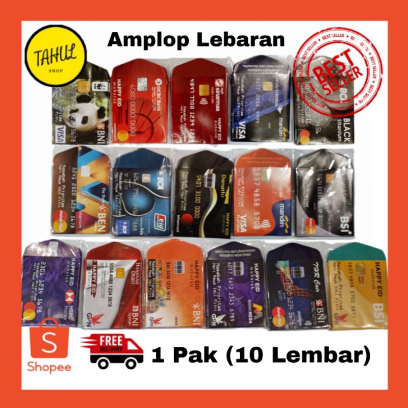 

1 Pak (10 Lembar) !!! Amplop Lebaran ATM Ukuran Medium Lengkung