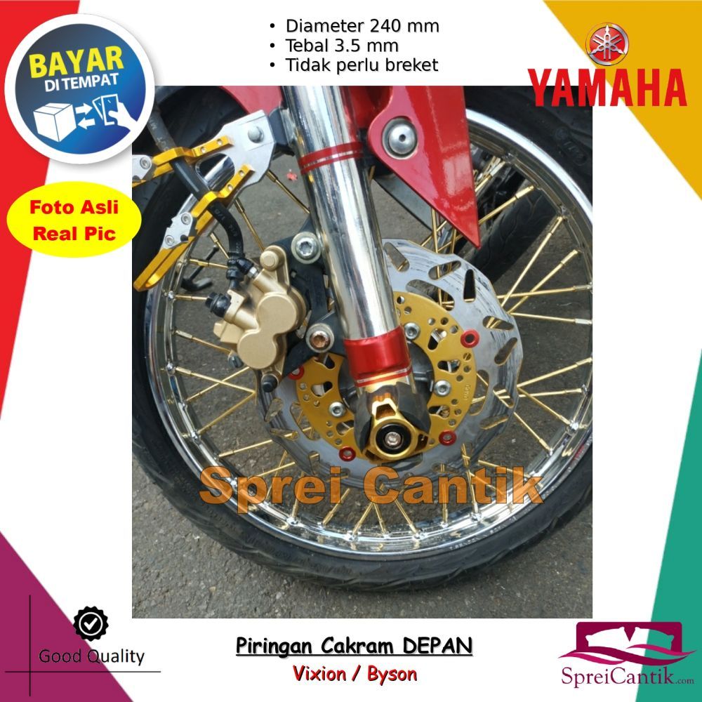 PROMO Piringan Cakram Depan VIXION / BYSON - Rem Disc Brake Depan Variasi Yamaha Sport CNC