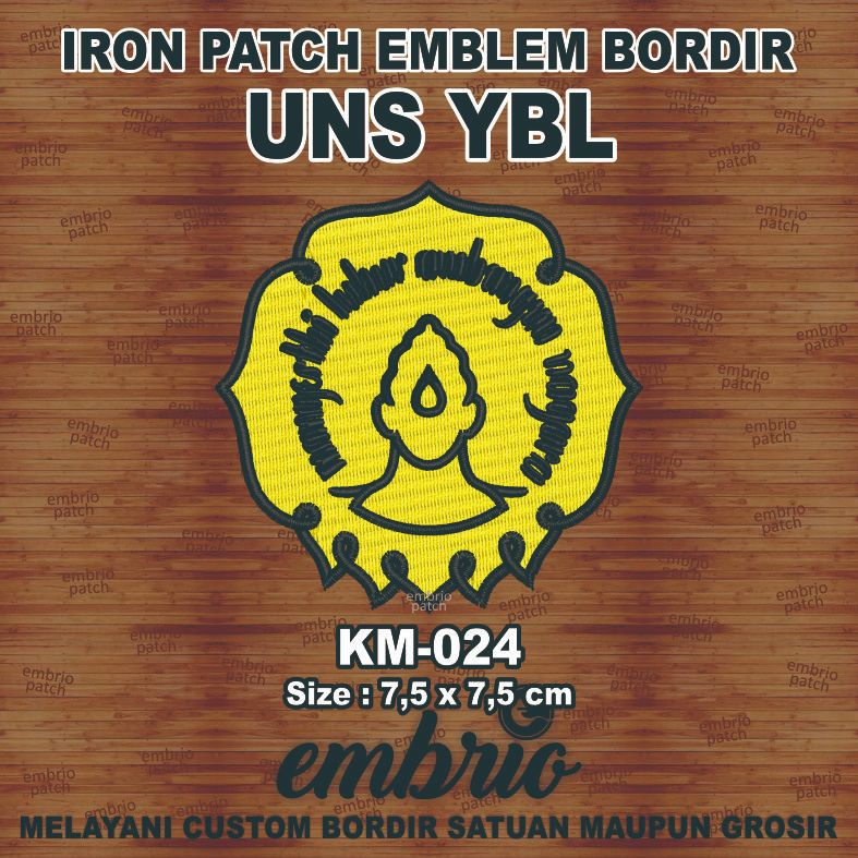 KM-024 Emblem bordir logo UNS patches almamater Universitas Negeri Surakarta Sebelas Maret Solo - YB
