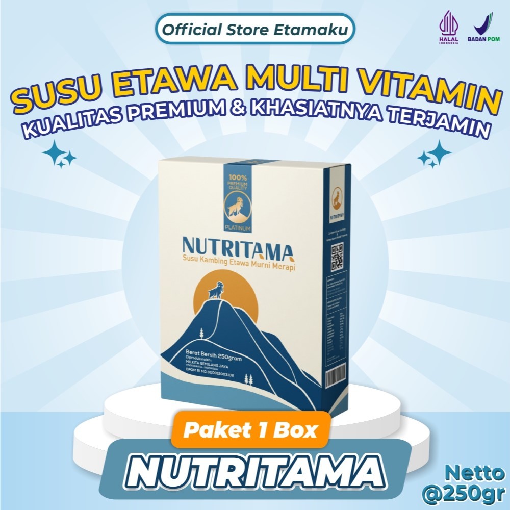Nutritama Susu Bubuk Etawa Kemasan 250gram Susu Kebugaran Tubuh Susu Etawa Premium Asli Original 100%