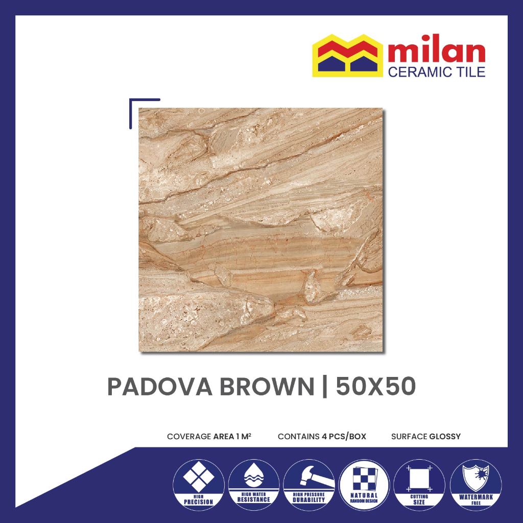 MilanTiles - MILAN Padova Brown 50x50 cm Keramik Lantai Glossy