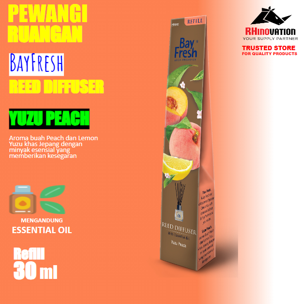 Bayfresh Reed Diffuser Refill Pengharum Ruangan Yuzu Peach