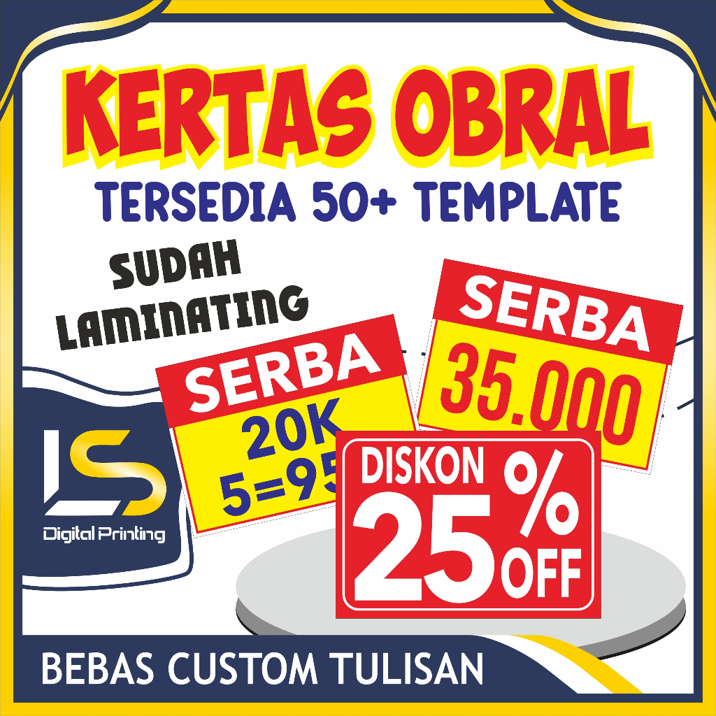 

KERTAS OBRAL HARGA CUSTOM SUDAH LAMINATING BANDROL HARGA