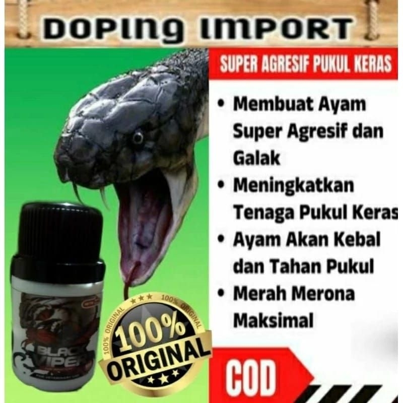 Black Viper Obat Vitamin Ayam Aduan Laga Isi 100 Asli Original Import Doping Ayam Aduan Terbaik