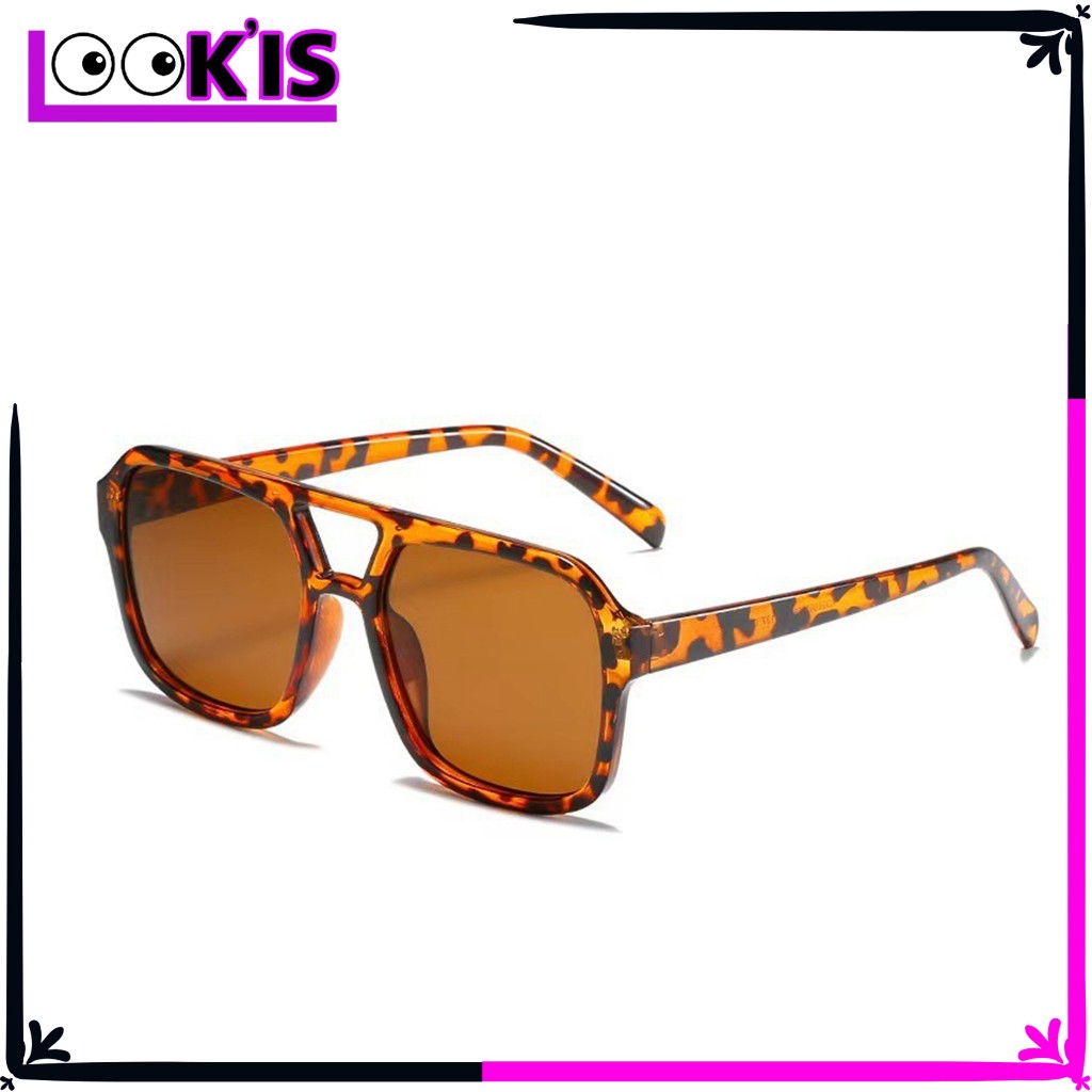 LOOKIS Kacamata Hitam Korea Wanita KC010 Kacamata Retro Klasik Frame Besar Persegi Kaca mata Style K