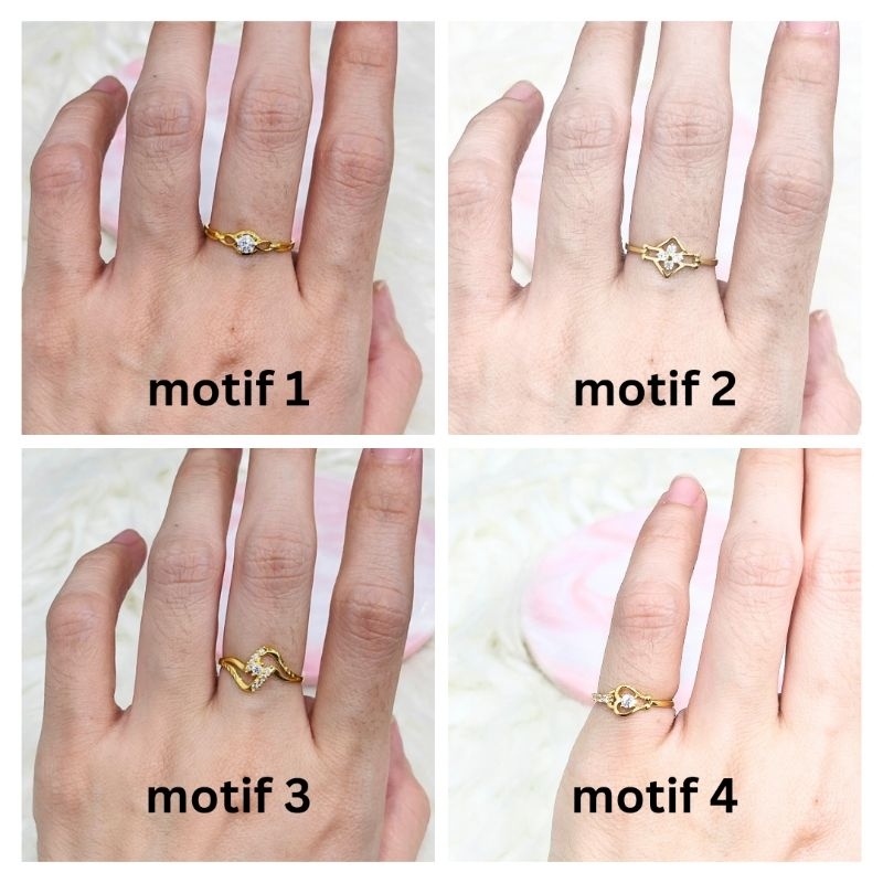 Cincin permata model elegant kadar 875 uk 6.5, uk 13, uk 13.5 & uk 16