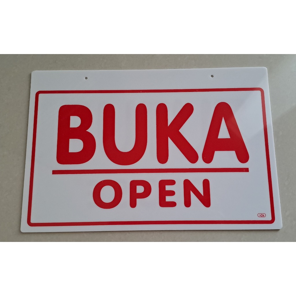 

Sign Label Acrylic/Label Akrilik Jumbo - Buka_Open/Tutup_Close Bolak Balik (20x30cm)