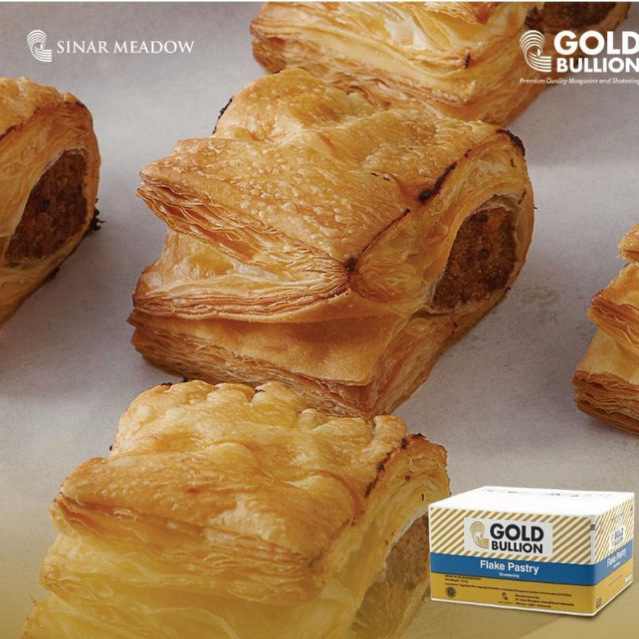 

Gold Bullion Flake Pastry Shortening Untuk Laminasi Danish Cromboloni Croissant Croffle dll 500 Gram
