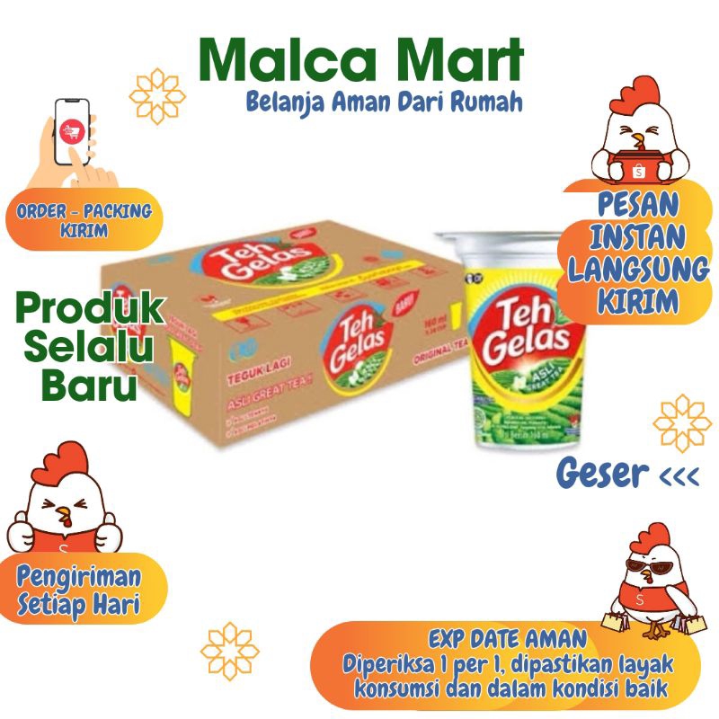 

Teh gelas cup 160 ml isi 24 cup khusus instans maksimal 5 dus