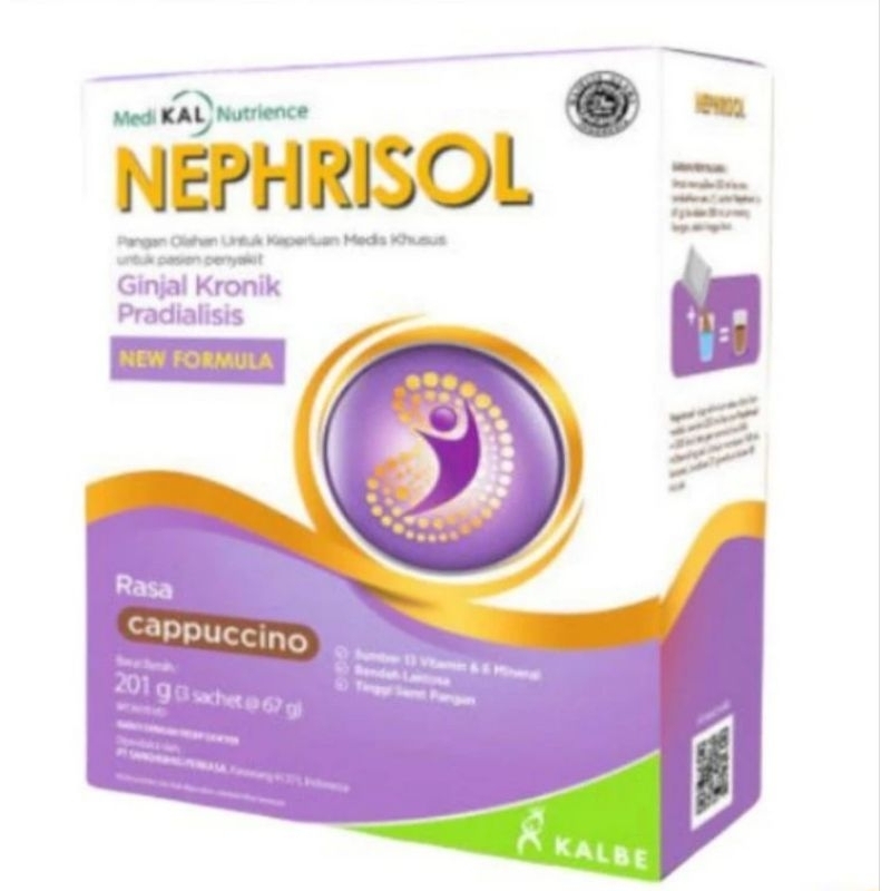 

Nephrisol susu diet khusus pasien gangguan ginjal rasa vanila isi 3 sachet