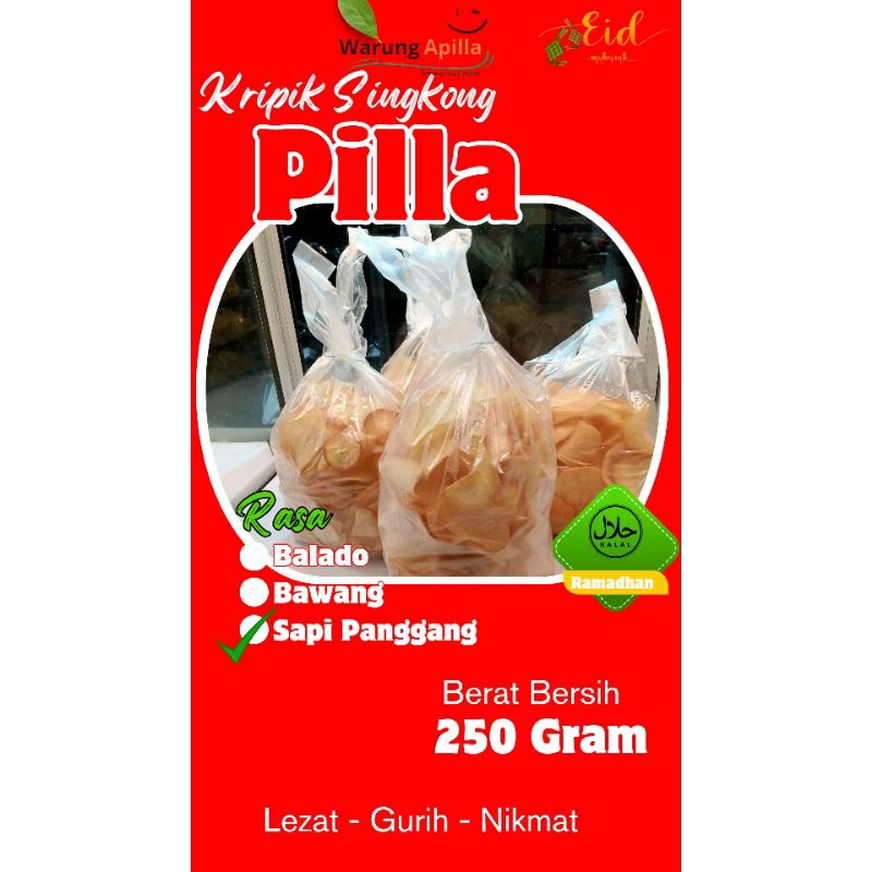

Kripik Singkong PILLA Rasa Sapi Panggang 250 gram Super Renyah