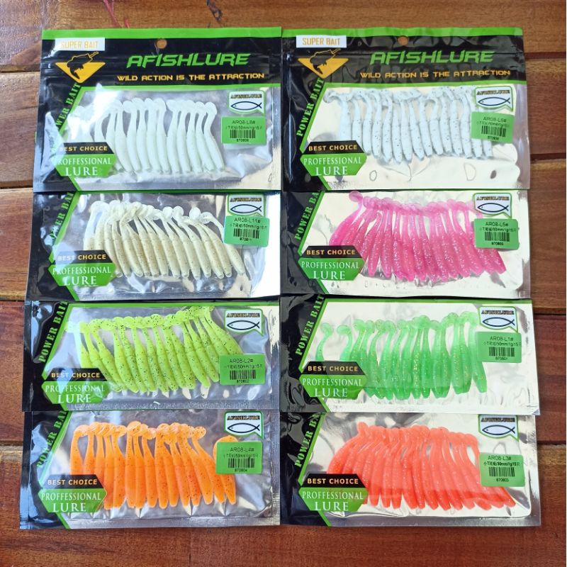 Softlure Paddletail AfishLure 5 cm isi 15 biji semua warna GID kenyal