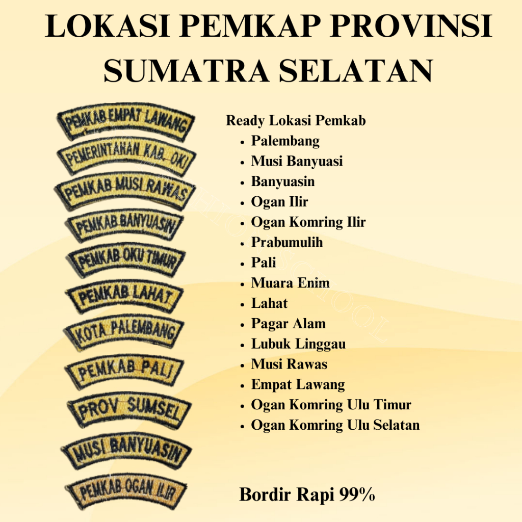 LOKASI PEMKAB SUMATRA SELATAN BORDIR