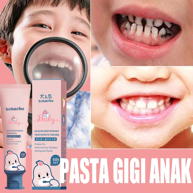 1-12 Tahun Pasta Gigi Pemutih Anak Aman Tertelan/Pasta Gigi Fluoride Anak/Pelindung Gigi Pemutihan G