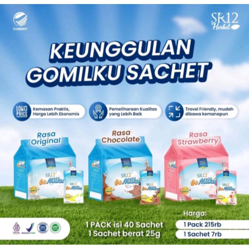 

GOMILKU SR12 Pouch Isi 40 sachet Susu Kambing Etawa Kaya Manfaat Menjaga Imunitas Tubuh