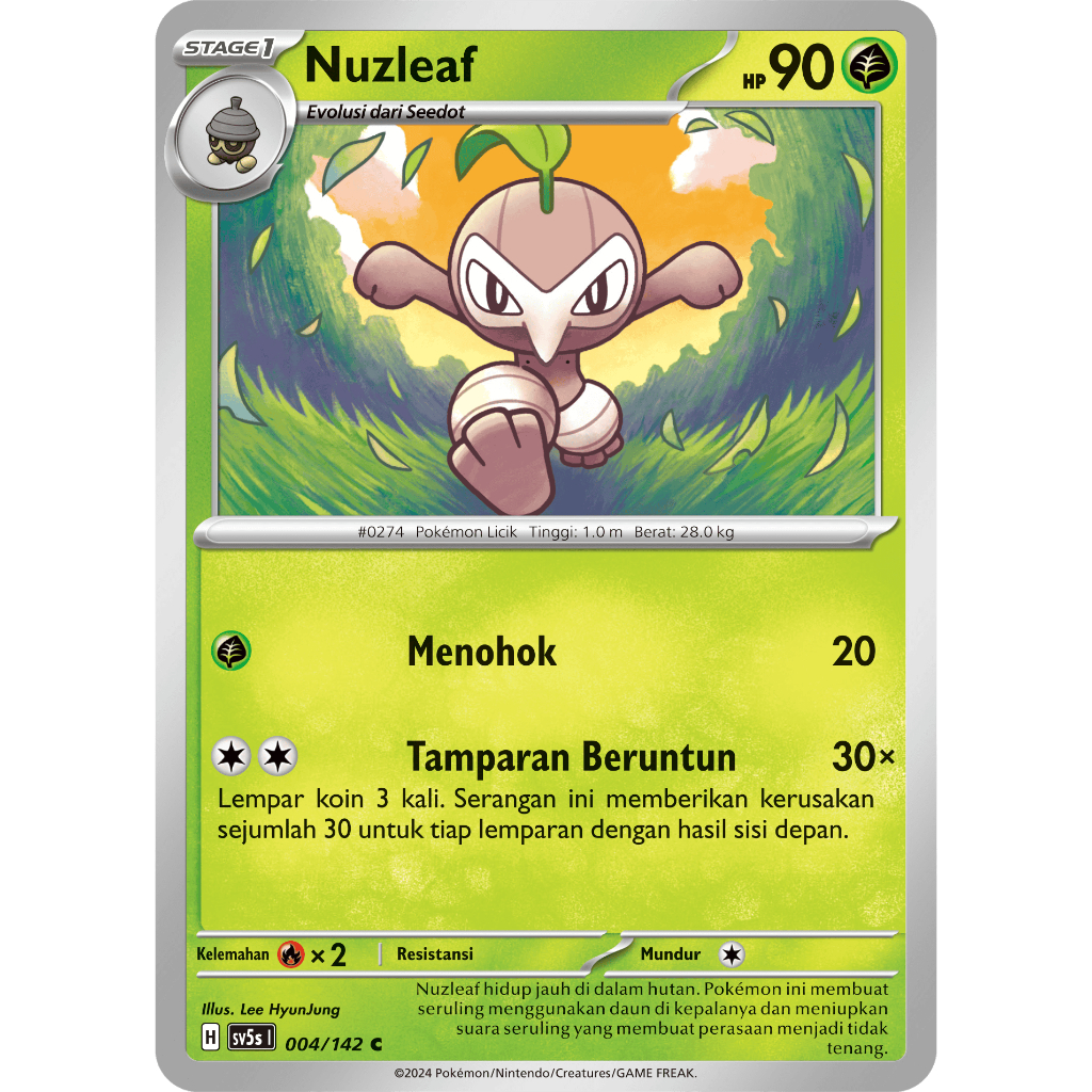 POKEMON TCG INDONESIA NUZLEAF SV5S 004/142