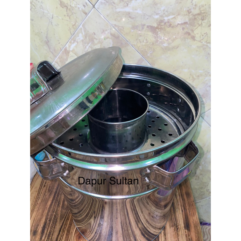 Dandang bakso jumbo dandang bakso untuk rombong ukuran 34 Stainless tebal