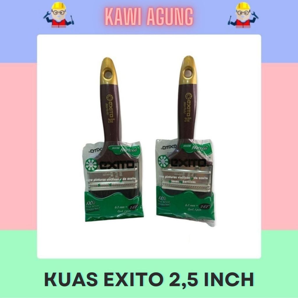 

Kuas exito 2 1/2” / Kuas Exito 2,5” / Kuas Cat 2 1/2 Kuas Sedang Berkualitas Terbaik Kawi Agung